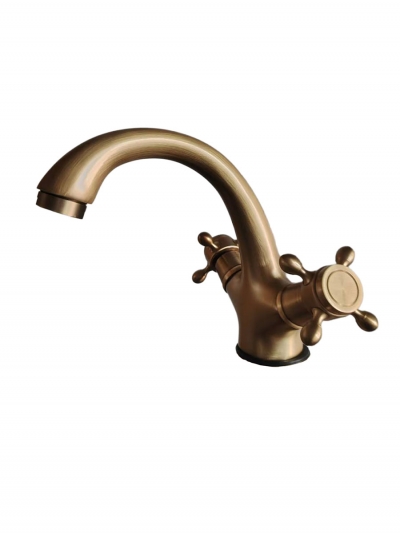 Ретро смеситель для раковины Nostro, барашковый-2